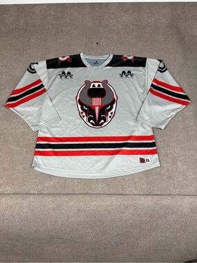 Birmingham Bulls Hockey Jersey White Adult Size XL Destroyer Rocks Promo Jersey